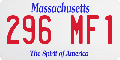 MA license plate 296MF1