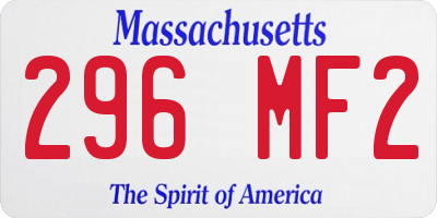 MA license plate 296MF2