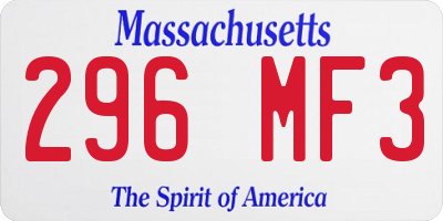 MA license plate 296MF3