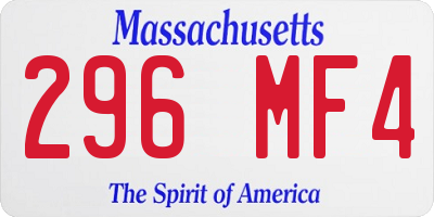 MA license plate 296MF4