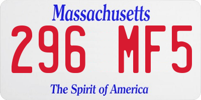 MA license plate 296MF5
