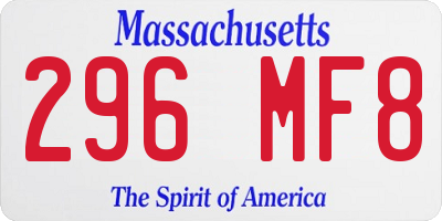 MA license plate 296MF8