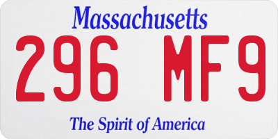 MA license plate 296MF9