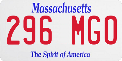 MA license plate 296MG0