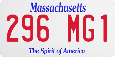 MA license plate 296MG1