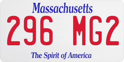 MA license plate 296MG2
