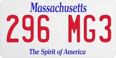 MA license plate 296MG3