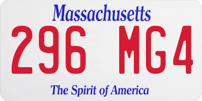 MA license plate 296MG4