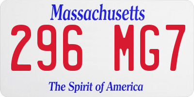 MA license plate 296MG7