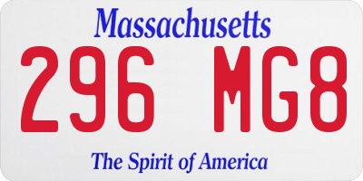 MA license plate 296MG8