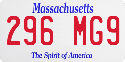 MA license plate 296MG9