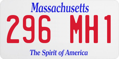 MA license plate 296MH1