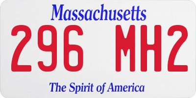 MA license plate 296MH2