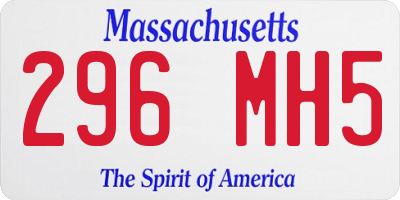 MA license plate 296MH5