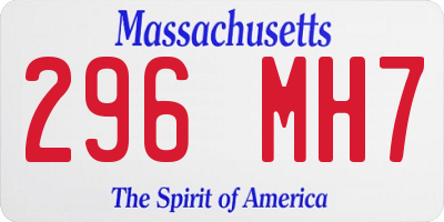 MA license plate 296MH7