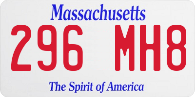 MA license plate 296MH8