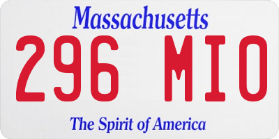 MA license plate 296MI0