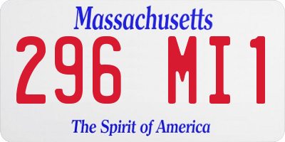 MA license plate 296MI1