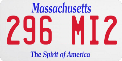 MA license plate 296MI2