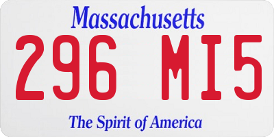 MA license plate 296MI5