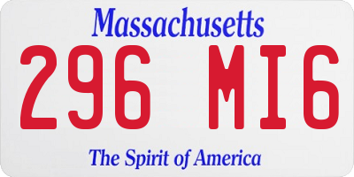MA license plate 296MI6
