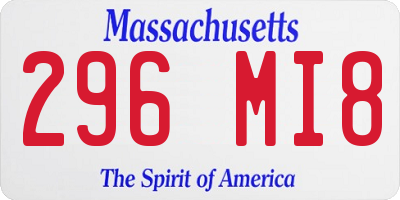 MA license plate 296MI8
