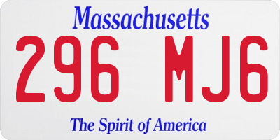 MA license plate 296MJ6