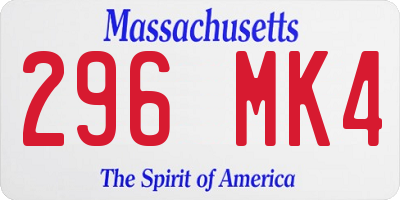 MA license plate 296MK4