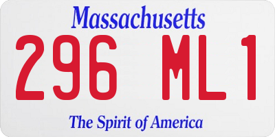 MA license plate 296ML1