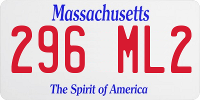 MA license plate 296ML2