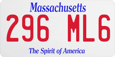 MA license plate 296ML6