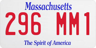MA license plate 296MM1