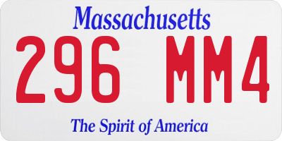 MA license plate 296MM4