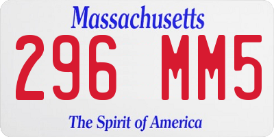 MA license plate 296MM5