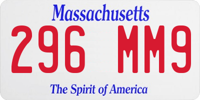 MA license plate 296MM9