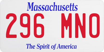 MA license plate 296MN0