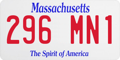 MA license plate 296MN1