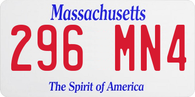 MA license plate 296MN4