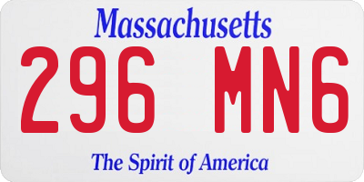 MA license plate 296MN6