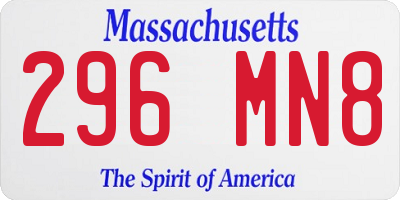 MA license plate 296MN8