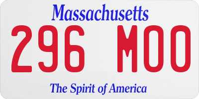 MA license plate 296MO0