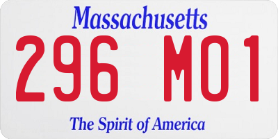 MA license plate 296MO1