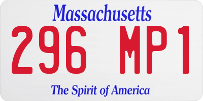 MA license plate 296MP1
