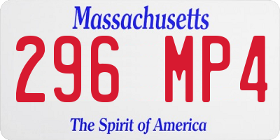 MA license plate 296MP4
