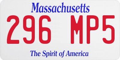 MA license plate 296MP5
