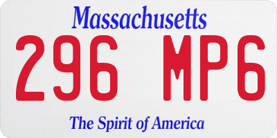 MA license plate 296MP6