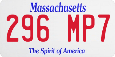 MA license plate 296MP7