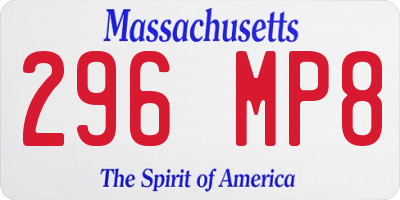 MA license plate 296MP8