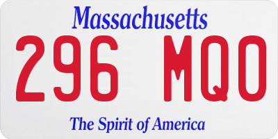 MA license plate 296MQ0
