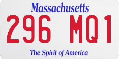 MA license plate 296MQ1